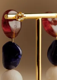 Boucles d'oreilles Sabrina - Bleu Multi — view 2