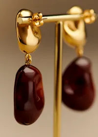 Boucles d'oreilles Solene - Brun Doré — view 2