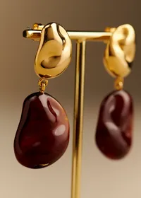 Boucles d'oreilles Solene - Brun Doré — view 4