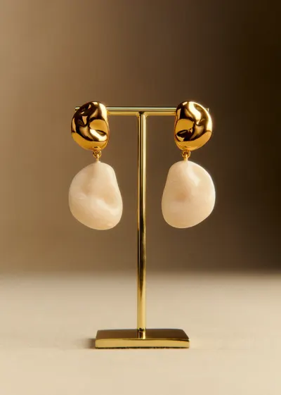 Boucles d'oreilles Solene - Ecru Doré