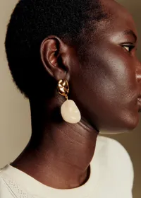 Boucles d'oreilles Solene - Ecru Doré — view 2