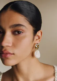 Boucles d'oreilles Solene - Ecru Doré — view 3