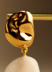 Boucles d'oreilles Solene - Ecru Doré — view 4