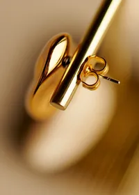 Boucles d'oreilles Solene - Ecru Doré — view 5