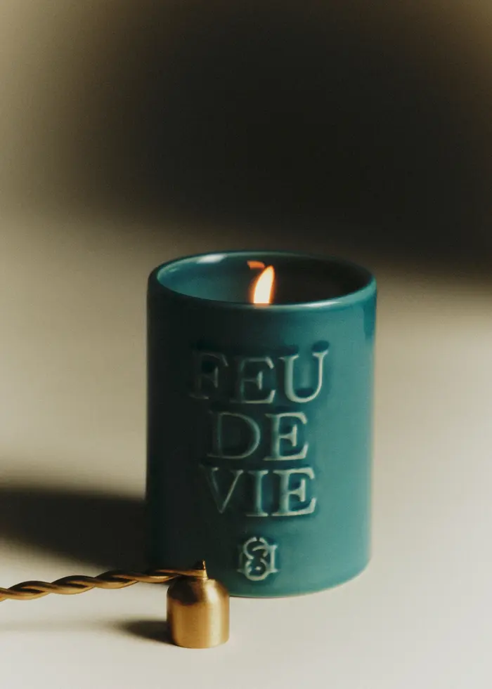 Bougie Feu de vie - Le Linge - Bleu