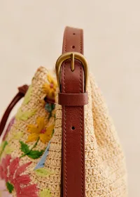 Bourse Mini Farrow - Raphia Broderie Fleurs Multico — view 3