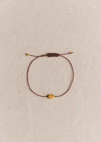 Bracelet Cléo - Chocolat - Lettre A — view 3