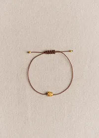 Bracelet Cléo - Chocolat - Lettre D — view 2