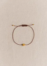 Bracelet Cléo - Chocolat - Lettre E — view 2