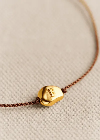 Bracelet Cléo - Chocolat - Lettre F