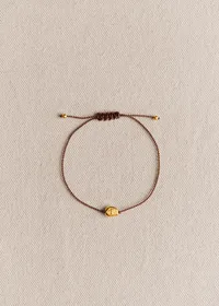 Bracelet Cléo - Chocolat - Lettre F — view 2