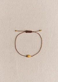 Bracelet Cléo - Chocolat - Lettre H — view 2