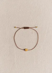 Bracelet Cléo - Chocolat - Lettre I — view 2