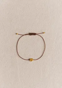 Bracelet Cléo - Chocolat - Lettre J — view 2