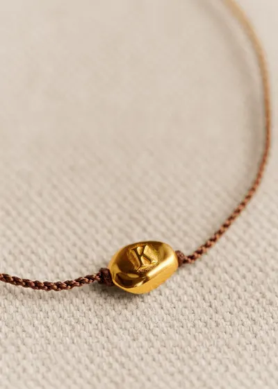 Bracelet Cléo - Chocolat - Lettre K