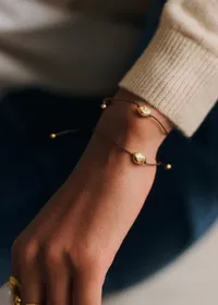Bracelet Cléo - Chocolat - Lettre M — view 3