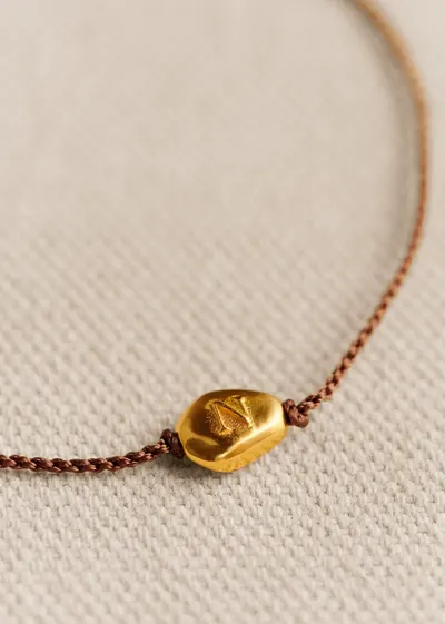 Bracelet Cléo - Chocolat - Lettre N