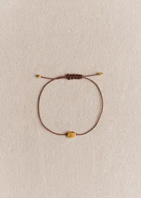 Bracelet Cléo - Chocolat- Lettre O — view 2