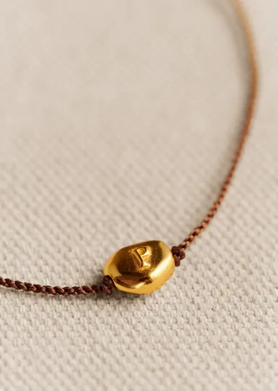 Bracelet Cléo - Chocolat - Lettre P
