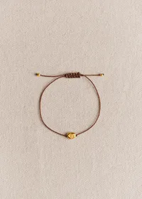 Bracelet Cléo - Chocolat - Lettre P — view 2