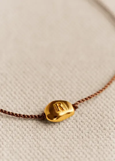 Bracelet Cléo - Chocolat - Lettre R