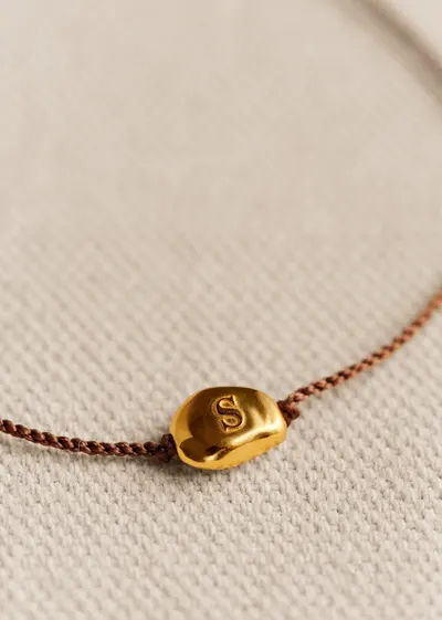 Bracelet Cléo - Chocolat - Lettre S