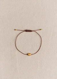 Bracelet Cléo - Chocolat - Lettre V — view 2