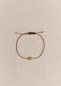 Bracelet Cléo - Chocolat - Lettre W — view 2