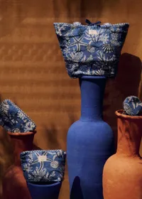Cabas coquillage - Sézane x Inoui Editions - Imprimé Coquillages Bleu — view 3