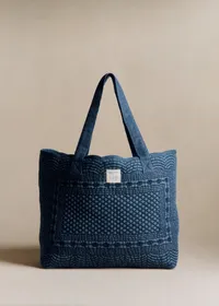 Cabas denim - SEA NY X SÉZANE - Bleu Denim Brodé — view 2
