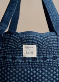 Cabas denim - SEA NY X SÉZANE - Bleu Denim Brodé — view 3