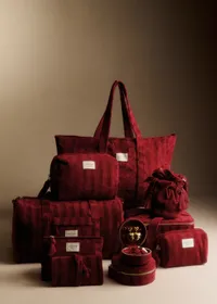 Cabas velours milleraie - Rouge — view 3