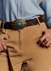 Ceinture Carla - Chocolat Lisse Tressé — view 2