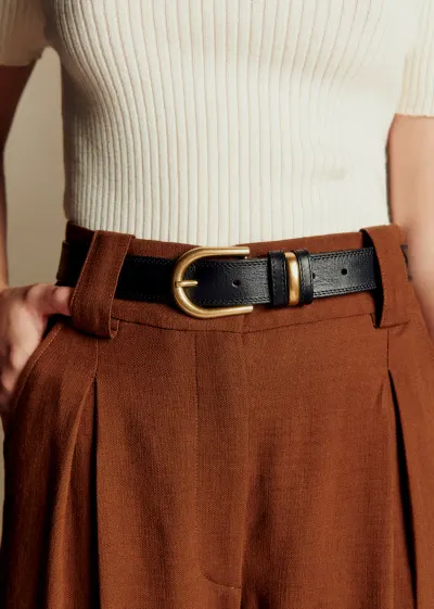 Ceinture Taylor - Noir Lisse Héritage
