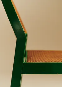 Chaise modèle Pluto en bois laqué vert années 70 - Bois laqué et cannage — view 5