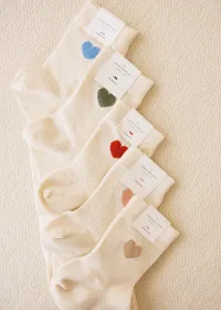 Chaussettes Coeur - Bleu Vintage — view 2