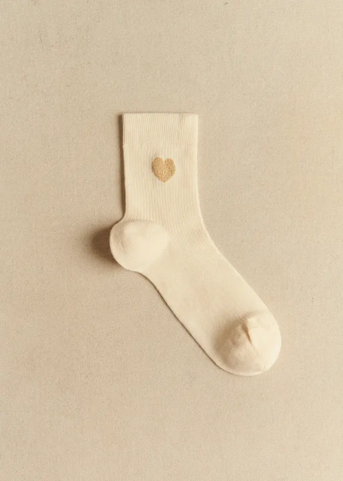 Chaussettes Coeur - Doré