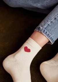 Chaussettes Coeur - Rouge — view 2