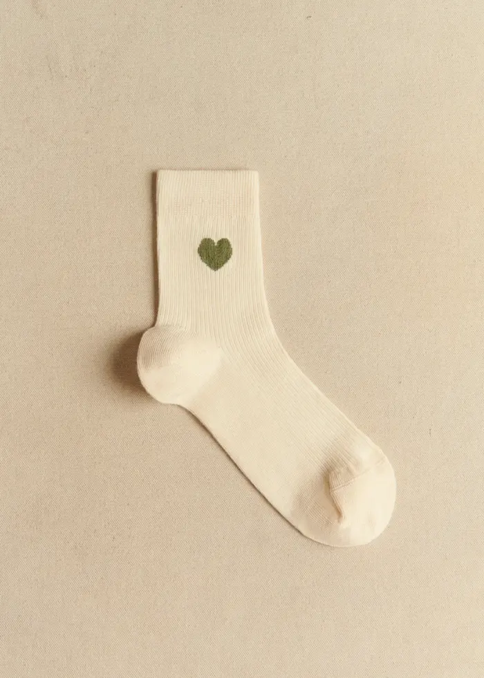 Chaussettes Coeur - Sauge