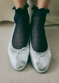 Chaussettes Diane - Bleu Marine Lurex Doré — view 2
