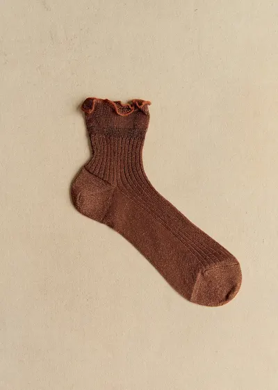Chaussettes Diane - Lurex Cuivre Doré