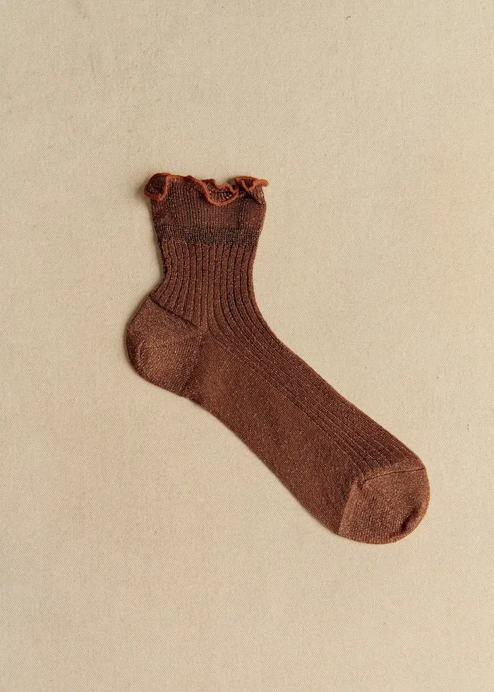 Chaussettes Diane - Lurex Cuivre Doré