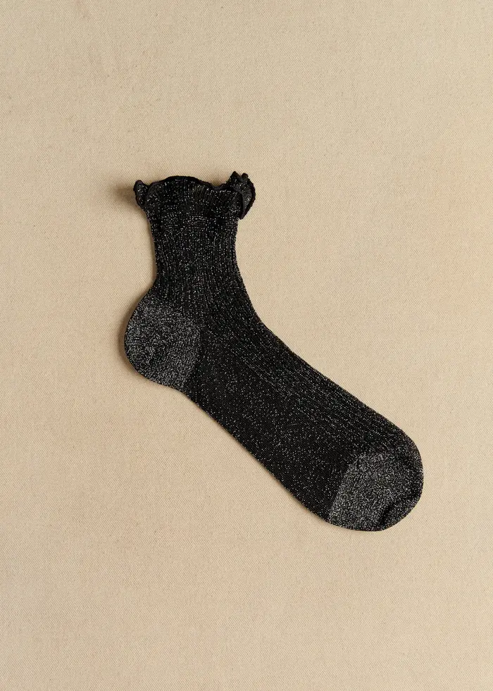Chaussettes Diane - Lurex Noir Argent