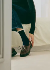 Chaussettes Elena Haute - Bleu Marine — view 2