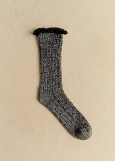 Chaussettes Elena Haute - Gris Chiné