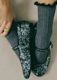 Chaussettes Elena Haute - Gris Chiné — view 3