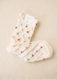 Chaussettes Eva - Ecru / Coeurs Multico — view 3
