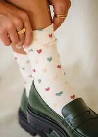 Chaussettes Eva - Ecru / Coeurs Multico — view 4