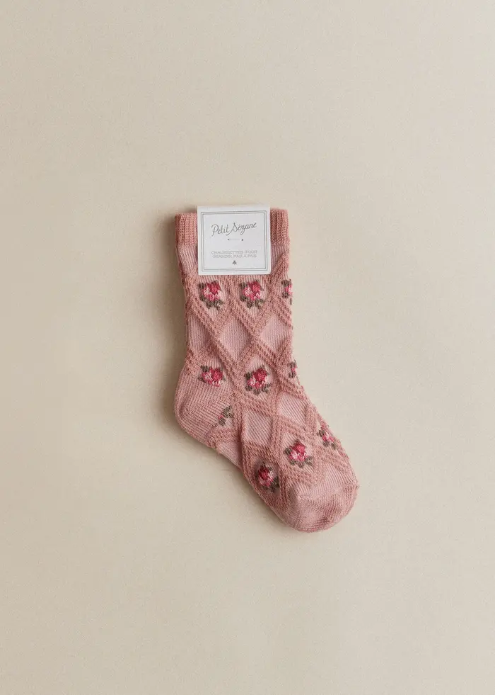 Chaussettes Julia - Fleurs Roses