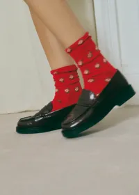 Chaussettes Julia - Rouge Vif — view 2